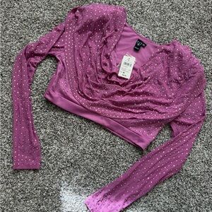 Windsor Pink Embellished Crop Top